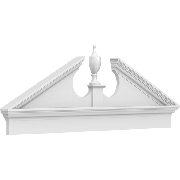 Ekena Millwork Acorn Architectural Grade PVC Combination Pediment, 58"W x 21-3/8"H x 2-3/4"P (Pitch 6/12) PEDPC058X215ACR00 - main